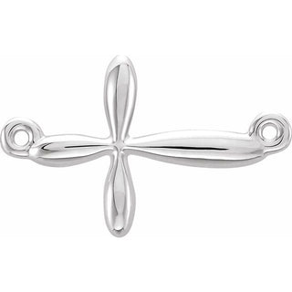 Platinum Sideways Cross Necklace Center