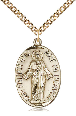 14kt Gold Our Father Medal