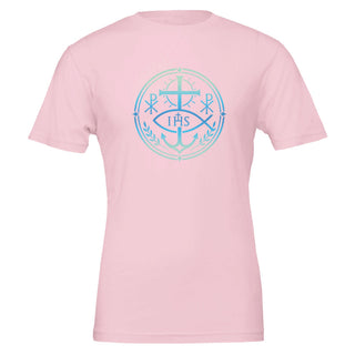 Blue IHS Chi-Rho and Anchor Emblem T-Shirt - view 6