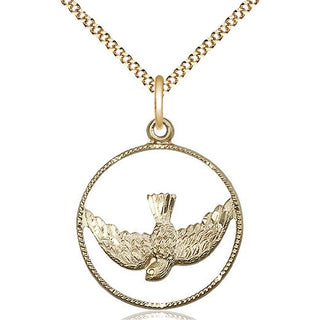 14kt Gold Filled Holy Spirit Medal Catholic Jewelry