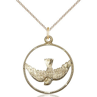 14kt Gold Filled Holy Spirit Medal Catholic Jewelry