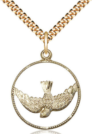 14kt Gold Filled Holy Spirit Medal Catholic Jewelry