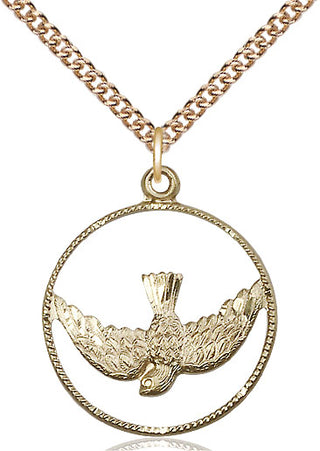 14kt Gold Filled Holy Spirit Medal Catholic Jewelry