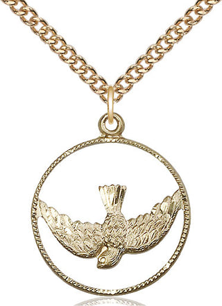 14kt Gold Filled Holy Spirit Medal Catholic Jewelry