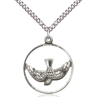 Sterling Silver Holy Spirit Medal Catholic Jewelry