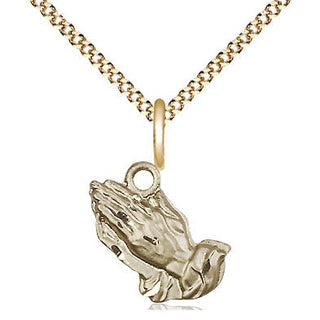 14kt Gold Filled Praying Hands Medal Religious and Catholic Jewelry