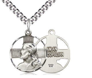 Pewter Cross Medal Catholic Jewelry