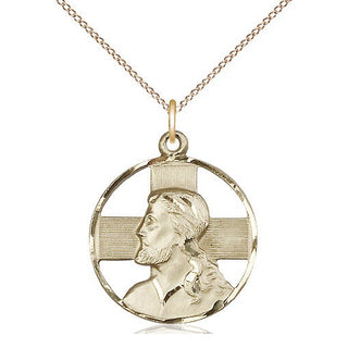 14kt Gold Filled Head of Christ Medal Catholic Jewelry