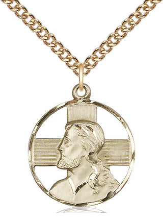 14kt Gold Filled Head of Christ Medal Catholic Jewelry