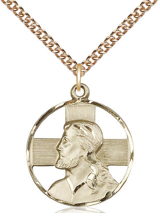 14kt Gold Head of Christ Medal
