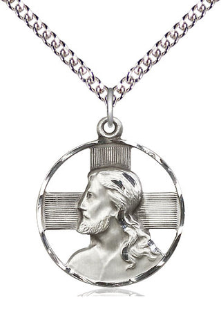 Sterling Silver Head of Christ Medal Catholic Jewelry