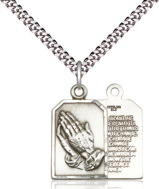 Pewter Praying Hands Medal Catholic Jewelry