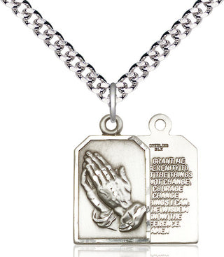 Pewter Praying Hands Medal Catholic Jewelry