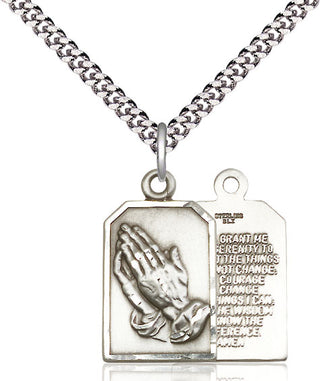 Pewter Praying Hands Medal Catholic Jewelry