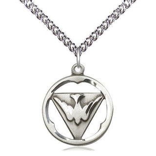 Sterling Silver Holy Spirit Medal Religious Jewelry