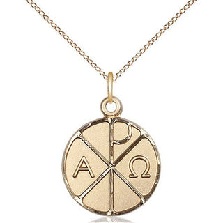 14kt Gold Alpha & Omega Medal