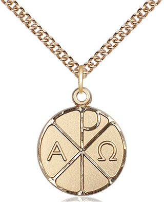 14kt Gold Alpha & Omega Medal