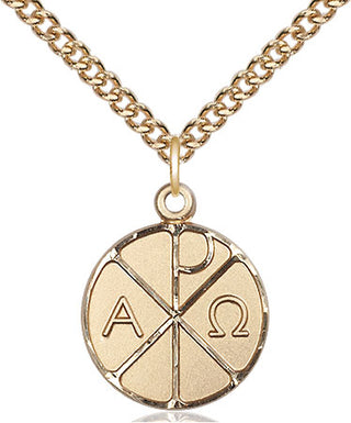 14kt Gold Alpha & Omega Medal
