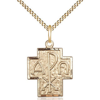 14kt Gold Filled Alpha & Omega Medal Religious Jewelry