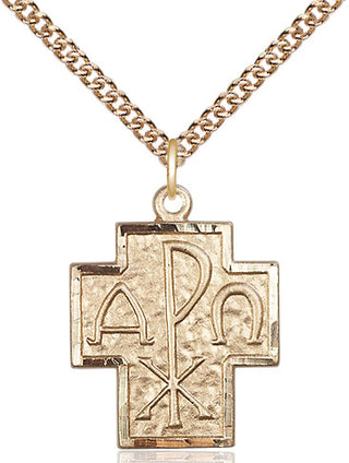 14kt Gold Filled Alpha & Omega Medal Religious Jewelry
