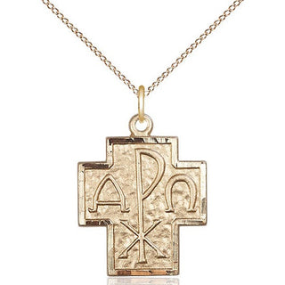 14kt Gold Alpha & Omega Medal