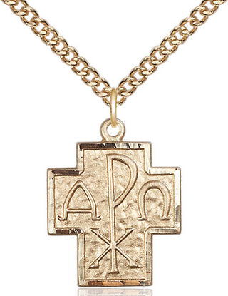 14kt Gold Alpha & Omega Medal
