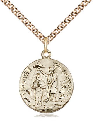 14kt Gold Saint John the Baptist Medal