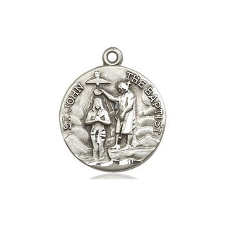 Sterling Silver Saint John the Baptist Medal Religious Jewelry