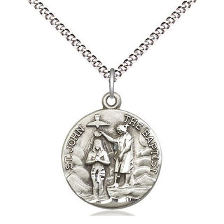 Sterling Silver Saint John the Baptist Medal Religious Jewelry