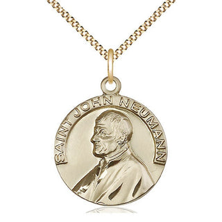 14kt Gold Filled Saint John Neumann Medal Catholic Jewelry