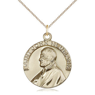 14kt Gold Filled Saint John Neumann Medal Catholic Jewelry