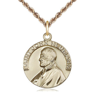 14kt Gold Filled Saint John Neumann Medal Catholic Jewelry