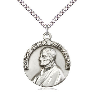 Sterling Silver Saint John Neumann Medal Catholic Jewelry