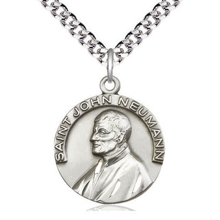 Sterling Silver Saint John Neumann Medal Catholic Jewelry