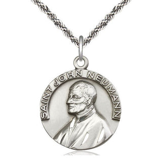 Sterling Silver Saint John Neumann Medal Catholic Jewelry