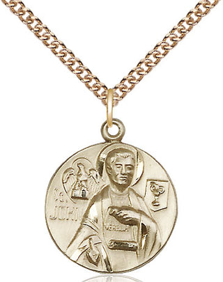 14kt Gold Filled Saint John the Evangelist Medal Religious Jewelry