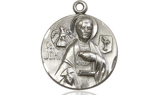 Sterling Silver Saint John the Evangelist Medal Religious Jewelry