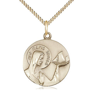 14kt Gold Filled Our Lady Star of the Sea Medal Catholic Jewelry