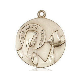 14kt Gold Our Lady Star of the Sea Medal