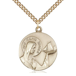 14kt Gold Our Lady Star of the Sea Medal