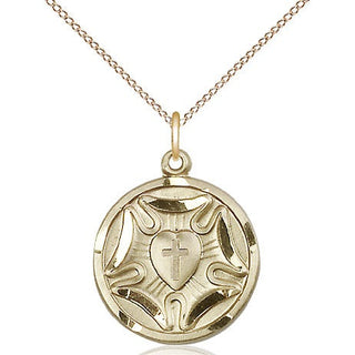 14kt Gold Filled Lutheran Medal Religious Jewelry
