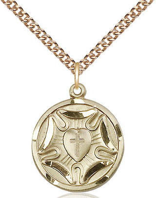 14kt Gold Filled Lutheran Medal Religious Jewelry
