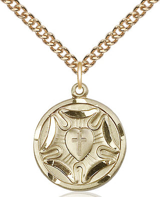 14kt Gold Filled Lutheran Medal Religious Jewelry