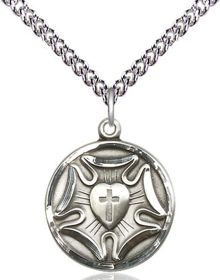 Sterling Silver Lutheran Medal Religious Jewelry