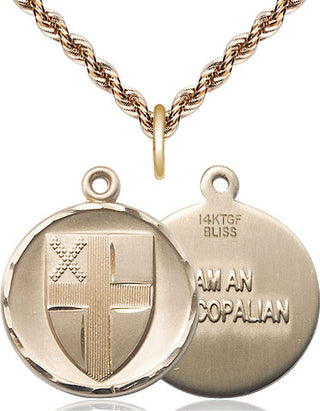 14kt Gold Filled Episcopal Medal Religious Jewelry