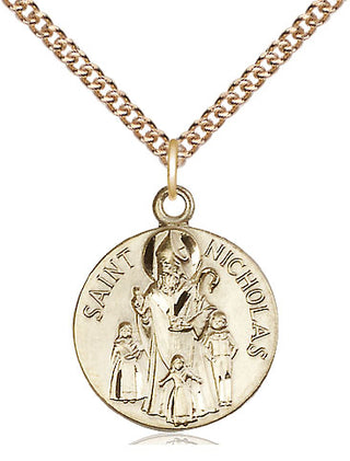 14kt Gold Filled Saint Nicholas Medal Religious Jewelry