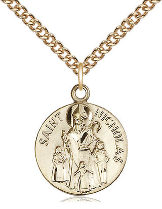 14kt Gold Filled Saint Nicholas Medal Religious Jewelry