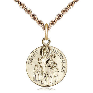 14kt Gold Filled Saint Nicholas Medal Religious Jewelry