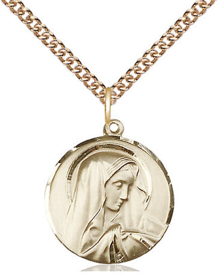 14kt Gold Filled Sorrowful Mother Medal Religious Jewelry