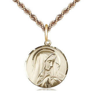 14kt Gold Filled Sorrowful Mother Medal Religious Jewelry